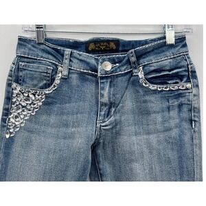 VO Virgin Only Jeans Women's Rhinestone Bling Skinny Jeans Size 28 Y2K Western
